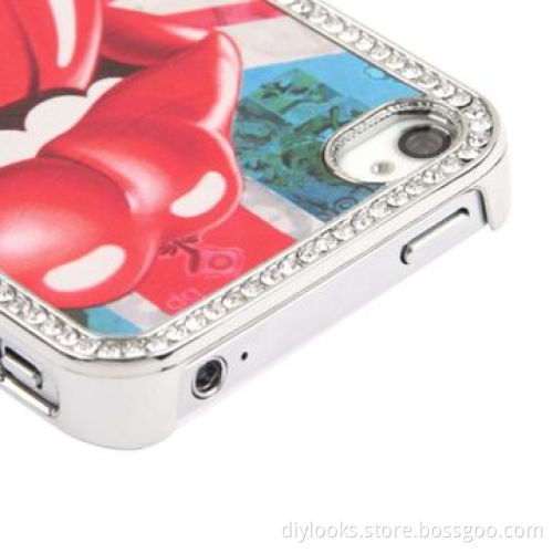 Tongue Pattern Diamond Plated Skin Plastic Case for iPhone 4 & 4S